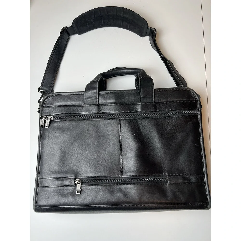 TUMI Briefcase  Laptop Bag  Leather Black  Shoulder Strap 96011D4; 96O11D4
